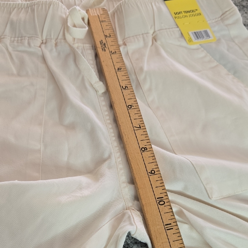 Buffalo David Bitton Women Small Cream Elastic Waist Patch Pocket Pull-On Jogger - Picture 12 of 16